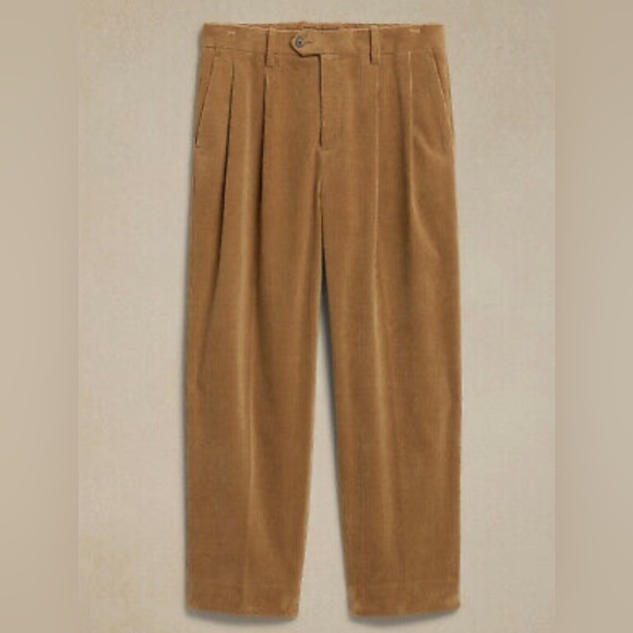 Banana Republic RIVOLI PLEATED CORDUROY PANT - Vicuna Brown size 12s - Picture 4 of 8